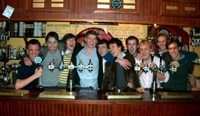 In the bar with friends