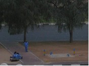 Photo: 'View from my apartment in Abu Dhabi last year; around Fajr prayer time, 5:30ish a.m. People waiting for their bus to take them to work.'