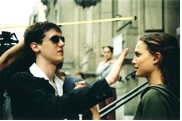 Photo: 'A shooting of a scene from Tom Tywker's short film "True." To see through not seeing: A blind student is supposed to be passing his hands a couple of inches in front of a girl's face. Photo copyrighted to Mathilde Bonnefoy.'